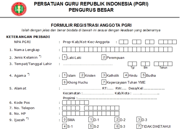 Pendaftaran PGRI Tuban - Persatuan Guru Republik Indonesia Cabang Tuban